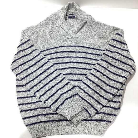 Izod Striped Split Cowel Neck Cotton Blend Sweater XXL - Picture 1 of 5